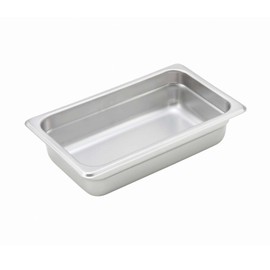 Winco SPJH-402 1/4 Size x 2-1/2" D Stainless Steel Steam Pan