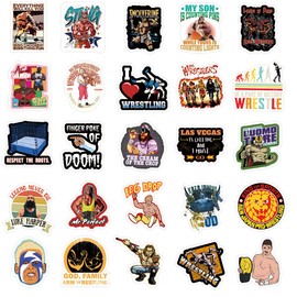 YEESACG 52Pcs Wrestling Stickers Pack, Sport Merch Vinyl Waterproof Sticker Decals for Water Bottle,Skateboard,Laptop,Phone,Journal,Scrapbooking,Car,Bumper for Kids Teens Adults for Party Supply Reward