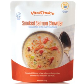 Vital Choice Smoked Salmon Chowder, Heat-And-Eat, 9-Oz Pouches (Pack of 3)