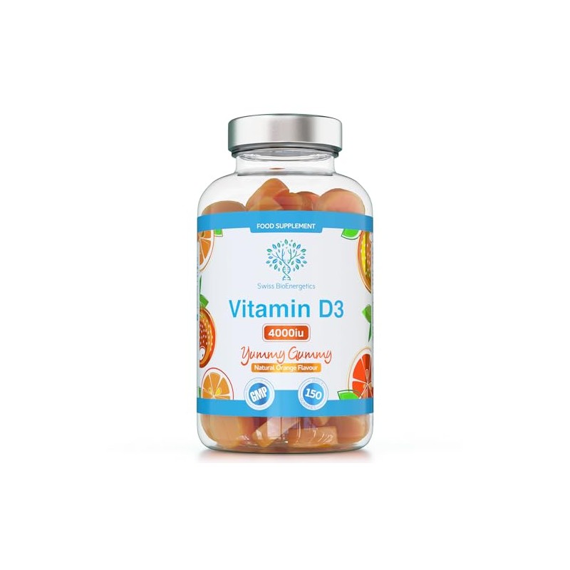 Vitamin D3 Gummies 4000IU, 100µg - 150 Natural Orange Flavour