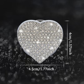 TOMALL Bling Car Engine Start Button Cover Diamond Interior Crystal Push Start Button Ring Cap Sparkly Accessories Heart Bling Ignition Button Rhinestone Emblem Trim Universal for Car (White)