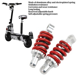 Shock Absorber, Aramox 100mm Rear Spring Assisted Shocks Absorbers, 2Pcs Adjustable Motorcycle Rear Suspension Damper, Universal for Motorcycle ATV Scooter Off Road Vehicle, Aluminum Alloy
