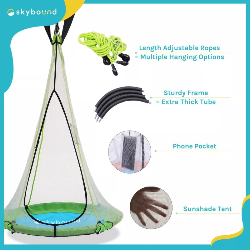 SkyBound 39" Tree Swing for Kids and Adults,Support Up to