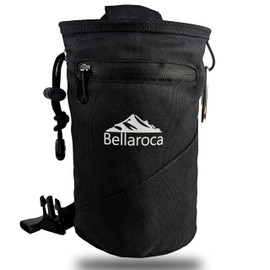 BELLAROCA® Chalk Bag for Climbing – Water and Abrasion-Resistant Chalk Pouch with 2 Large Pockets, Carabiner, and Adjustable Belt | Climbing Chalk Bag for Bouldering, Gym, and Outdoor Use