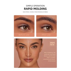 Black Waterproof Eyebrow Pomade with Brush - Smudgeproof, Quick-Dry, Non-Greasy Gel for Perfect 3D Brows, Lightweight & Long-Lasting (01# Transparent)