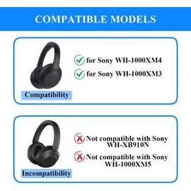 Adhiper 3 Set Case Cover for Sony WH-1000XM4 WH-1000XM3 Headphones,Embody EarPad Cover/Ear Cover/Headband Cover/Headband Cushion Protector,Sweat Proof Soft Silicone Headphones Accessories（Black）