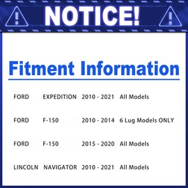 Front Brake Rotors and Pads Kit for 2010-2020 Ford F150, 2010-2021 Ford Expedition, 2010-2021 Lincoln Navigator Drilled and Slotted E-Coating Disc Brake Rotors Ceramic Brake Pads