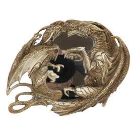 Ebros Gift Medieval Fantasy Arthurian Legends Morgan Theomachia Double Dragons Feud Wall Mirror Decor Plaque King Arthur Pendragon Holy Grail Celt VS Saxon Dragon Gods