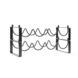 ICEICE Stackable Metal Wine Rack 2-Tier - Holds 8 Bottles, Countertop & Cabinet Organizer for Kitchen, Bar, Pantry, Black