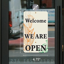AVCMOTO Open Signs for Business with Suction Cups, “We Will Be Back - Welcome We are Open" Be Back Sign with Clock, Business, Retail Store. Coffee Shops, Bars, Etc.7.75" x 4.75" Plastic
