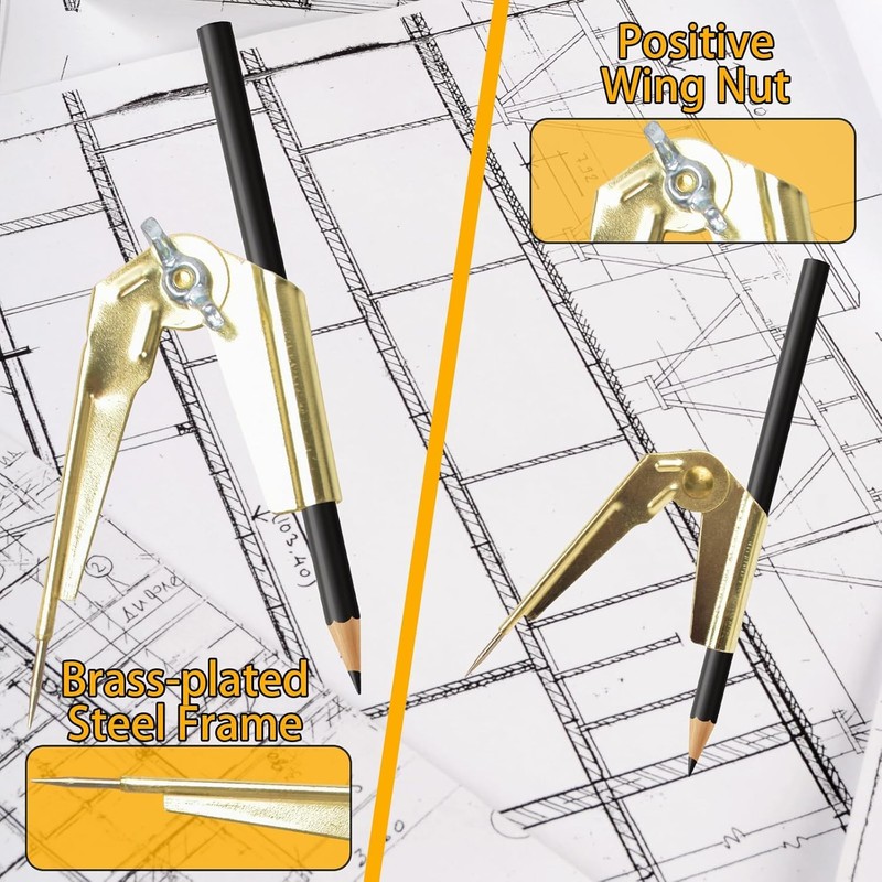 Compass Drawing Scribe Tools for Woodworking, Scribing Compass, for Drawing,