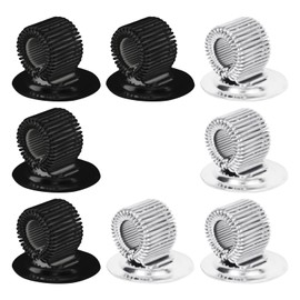 KRYMSON 8-Piece Spring Pen Clip, Magnetic Pen Holder, Stainless Steel Magnetic Pen Clip, Rotating Car Pen Holder, Single Hole Glue Stick Clip, Suitable for Offices, Teachers, Students (Black, Silver)