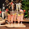 MATANA 24 Premium Plastic Champagne Flutes with Silver Glitter, 150ml