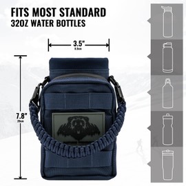 NATURE PIONEOR 32 oz Tactical Water Bottle Pouch, Multi-Function Tactical Water Bottle Bag with Adjustable Shoulder Strap, Molle Water Bottle Holder