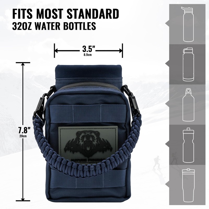 NATURE PIONEOR 32 oz Tactical Water Bottle Pouch, Multi-Function Tactical