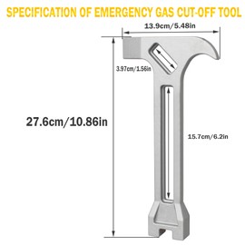 HOLEPU Gas & Water Shut Off Wrench, 4-in-1 Emergency Tool for Earthquakes, Hurricanes, Fires, Floods, Disasters and Emergencies, Gas & Water Turn Off Tool - Survival & RescueTools, 2P