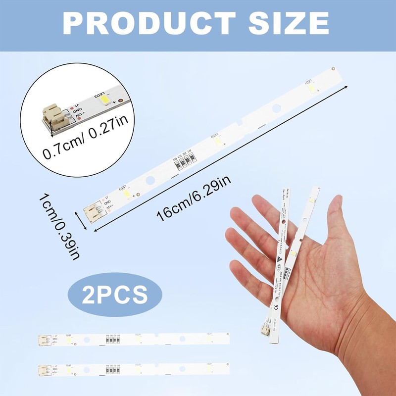 Pack of 4 LED Light Strips for Rongsheng/Hisense Refrigerator, Light