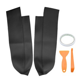 Hoypeyfiy 2Pcs Car Microfiber Leather Armrest Cover Skin Front Door Panel Elbow Pad Replacement for Honda CR-V CRV 2007-2012, Black, 1Pair