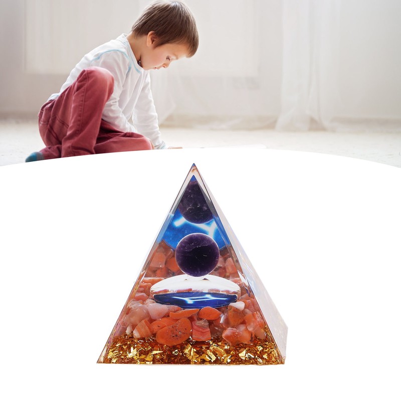 Constellation Pyramid Stone for Positive Energy Reduce Stress Chakra Resin