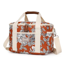 Nanxson 15L/29L Extra Large Insulated Lunch Bag for Women Adult Reusable Leakproof Picnic Lunch Box Freezable Cooler Tote Bag (15L,A-Orange Flower)