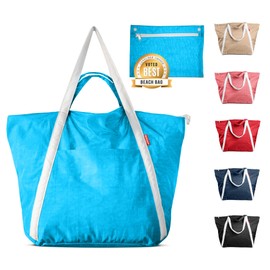 Bodysurf Beach Bags Waterproof Sandproof, Ripstop Nylon Packable Beach Tote for Pool, Travel, Vacation, Durable, Lightweight, Electric Blue - Xl, X-Large, Electric Blue - Xl