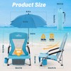 Homcosan Portable Low Folding Beach Chair with Detachable Umbrella -