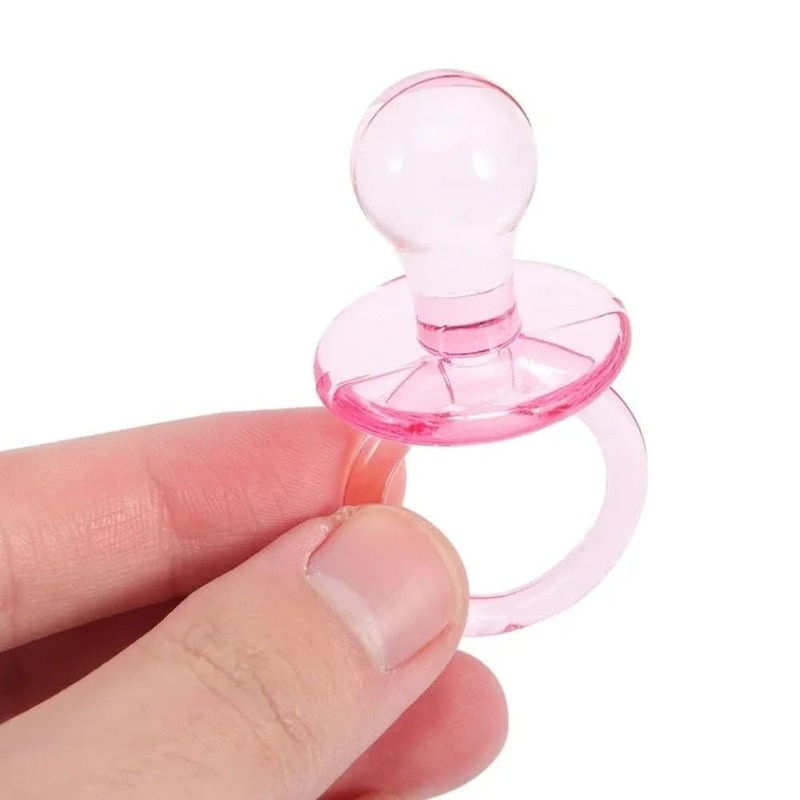 Pink Acrylic Crystal Pacifier Favors - 4 Pieces, 2'' -
