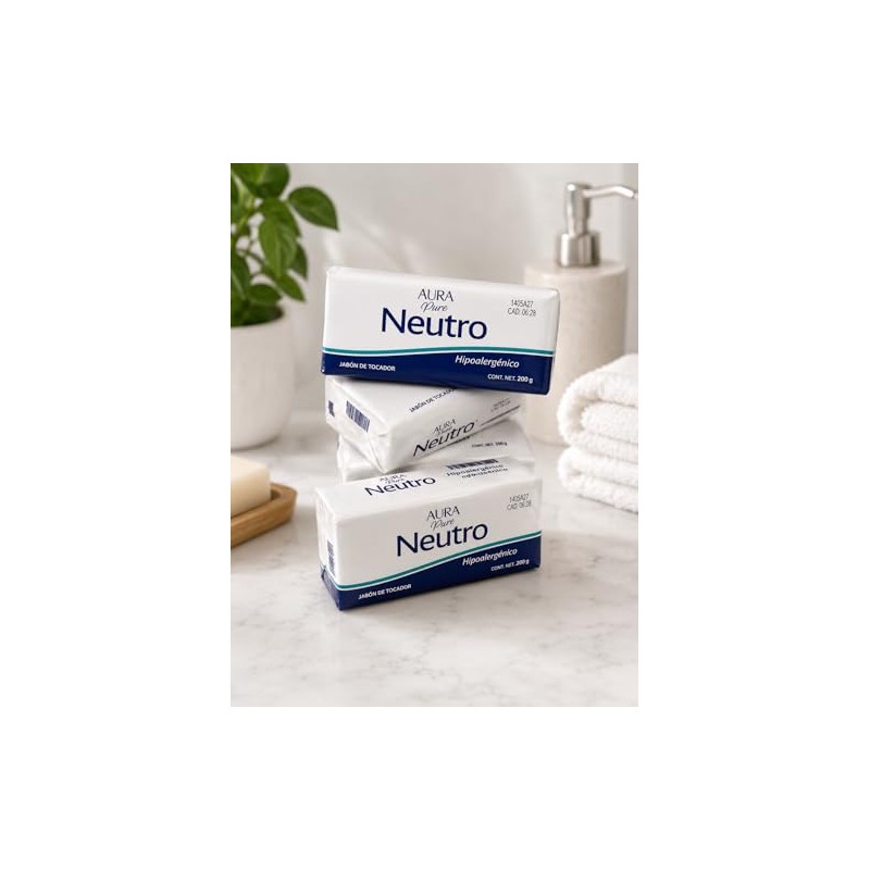 Jabón Neutro de Tocador Pack de 4 Piezas 200g cu,