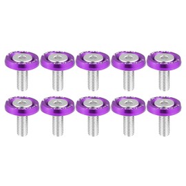 X AUTOHAUX 10pcs Fender Washer Bumper Washer M6 Bolts Engine Bay Dress Purple