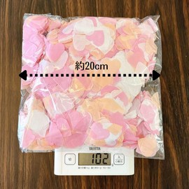 Heart Confetti Paper Shower, Flower Shower, Shower, Wedding, Reception, Event, Wedding, Bridal, 3.5 oz (100 g), For Approximately 10-20 People, Pink, Orange, White Mix