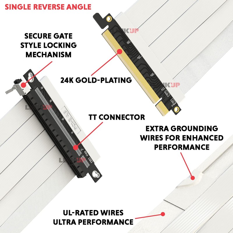 LINKUP - Ultra PCIe 4.0 X16 Riser Cable [RTX4090 RX6950XT