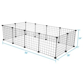 efunmodern 12 x Metal Panels Dog Playpen Crate Fence Pet Play Pen Exercise Cage Wire Yard