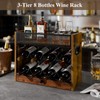 3-Tier Countertop Wine Rack, Coffee Syrup Rack Organizer With Drawer