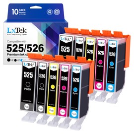 LxTek Printer Cartridges Compatible with Canon 525 526 PGI-525 CLI-526 for Canon PIXMA MG5150 MG5350 MG5250 IX6550 MX885 MX895 MX715 IP4950 IP4850 MG6150 (2 PGBK, 2 Black, 2 Cyan, 2 Magenta, 2 Yellow)