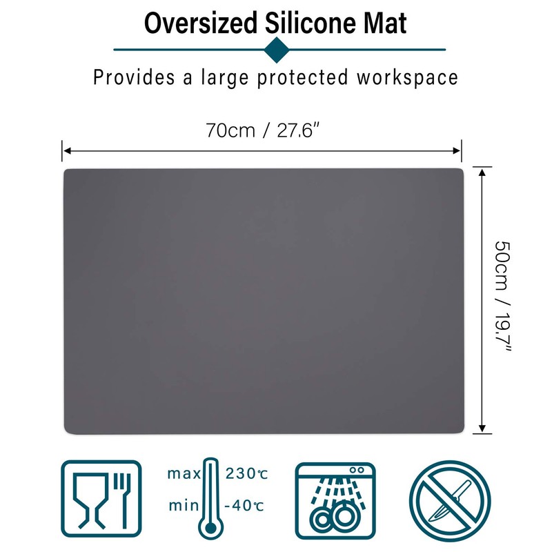 Gartful Silicone Craft Sheet Dark Gray 27.6" x 19.7" -