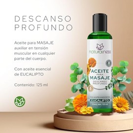 Aceite Descontracturante y Relajante para Masaje Descanso Profundo 125 ml – Aceite Corporal con Almendra, Árnica, Caléndula y Aloe Vera, con Vitamina 
