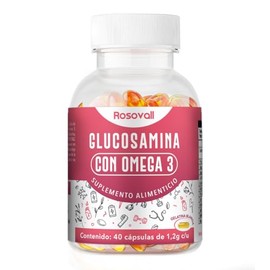 Glucosamina con Omega 3, 40 Cápsulas por Frasco, cápsula 1.2g