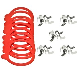 mikken Einmach-Set 10 Weckringe 54x67 mm Gummiringe für Weckgläser 6 cm und 20 Metallklammern