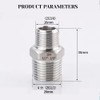 2PCS 304 Shower Hose Connectors Male to Female Threaded Connector