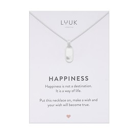 LUUK LIFESTYLE Necklace with Pendant, Waterproof Stainless Steel Chain, Elegant Design & Everyday Necklace for Women, Jewelry Gift Idea, Mother of Pearl, Silver
