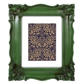 SIMON'S SHOP 8x10 Picture Frame with Mat for 5x7 Photo, 8 by 10 Picture Frames Display Vertically or Horizontally, Vintage 8 x 10 Photo Frame, Green