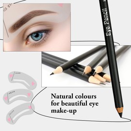 Eyebrow Pencil,Makeup Eye Liner, Long Lasting Waterproof and Smudgeproof Easy Application,Eyebrow Razor *1; Eyebrow Stencil *3 (Brown)