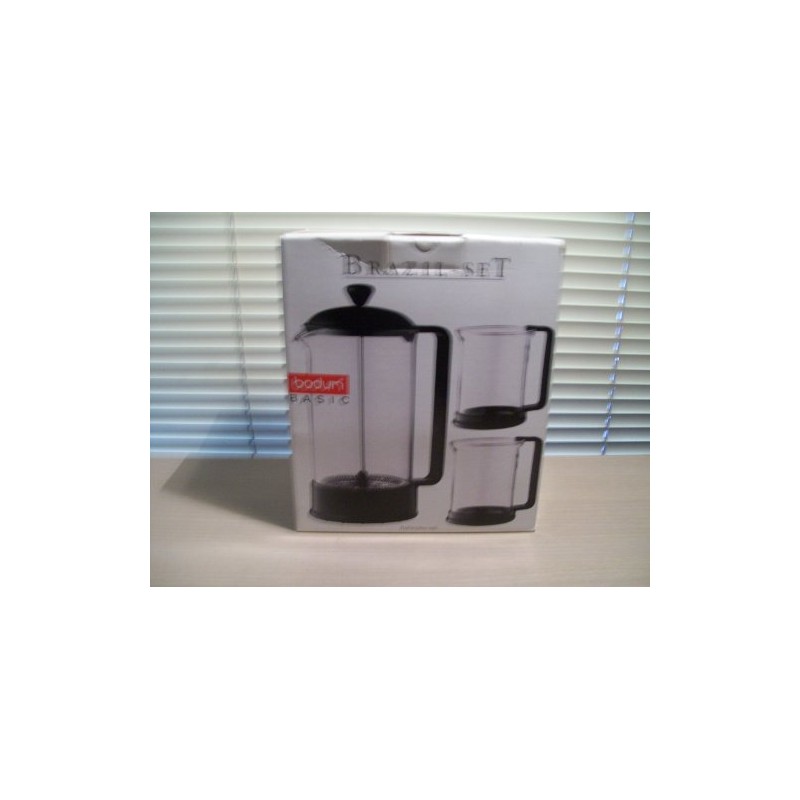 Bodum Basic Brazil-Set Coffee Maker and 2 Coffee Mugs: 3