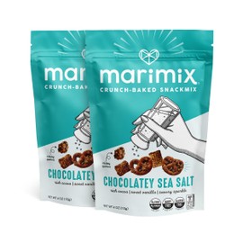 Marimix Snack Mix | Chocolate Sea Salt 2 Pack | Crunch Baked Sweet & Salty Savory Plant Based Naturally Gluten Free Whole Grain Fiber Charcuterie Pretzel Trail Party Mix | No Artificial Ingredients