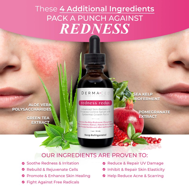 Dermaced Redness Redux Advanced Rosacea & Skin Redness Serum, 1