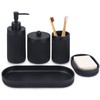 Bathroom Accessory Set 5Pcs-Lotion Soap Dispenser,Toothbrush Holder,Qtip Holder Dispenser,Vanity Tray