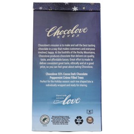 Chocolove Peppermint Crème Trees in Dark Chocolate | 55% Cocoa | Festive Christmas Candy & Chocolates for Gifting | Crafted with Belgian Chocolate | Non-GMO, & Gluten-Free, 7.05 oz Pack