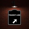 TRANSIT LINE Black Sign Arrow Up Right Aluminum Composite Sign