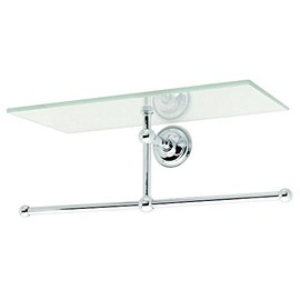 Motiv 2636T/PC London Terrace 12'' Tempered Glass Wall Tray with Towel Bar,Polis