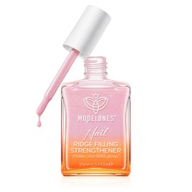 modelones Modelones Nail Care 8 in one Ridge Filling Strengthener Treatment, Nail Polish Strengthener for Damaged and Weak Nails, Nail Hardener Extra Strong and Growth Smoothing Base Coat Pink Nail Varnish 15ml